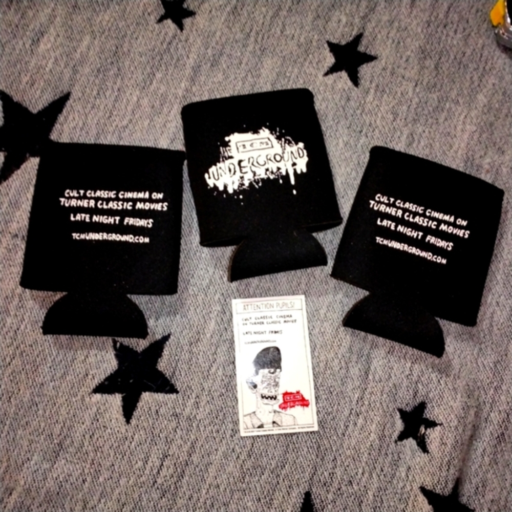 TCM Underground Bundle. Three koozies & one refrigerator magnet.